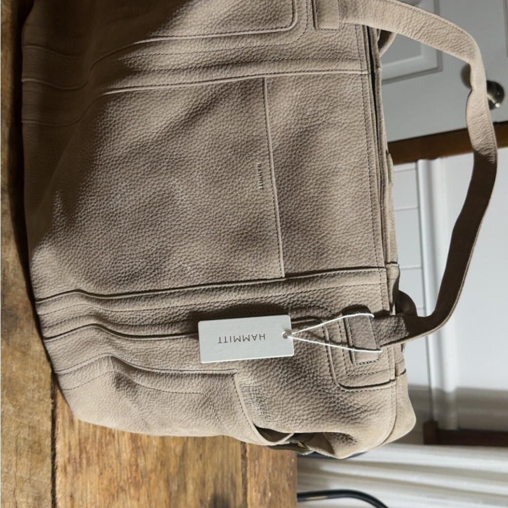 Hammitt Taupe Leather Shoulder Bag